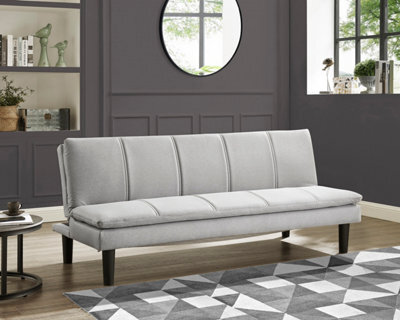 Home Detail Pearse 3 Seater Light Grey Woven Fabric Double Stitch Sofa Bed - image 1