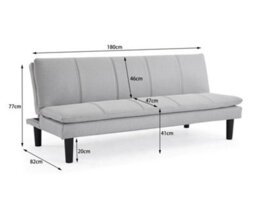 Home Detail Pearse 3 Seater Light Grey Woven Fabric Double Stitch Sofa Bed - thumbnail 4