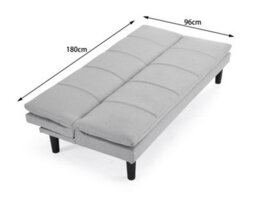 Home Detail Pearse 3 Seater Light Grey Woven Fabric Double Stitch Sofa Bed - thumbnail 3