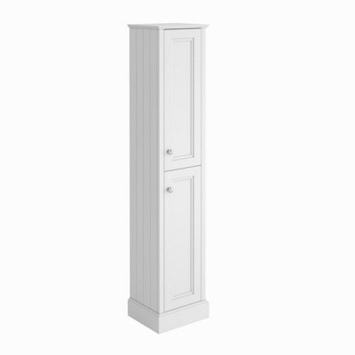 Plum&clay Fairmont White Traditional Floor Standing Bathroom Storage Cabinet Tall Storage Unit - image 1