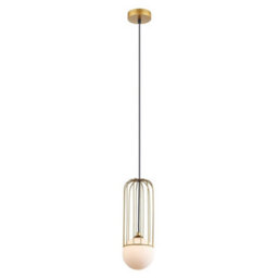 Luminosa Lighting Luminosa Modern Hanging Pendant Golden 1 Light  With Gold, White Shade, G9 - thumbnail 2