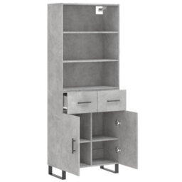 Berkfield Highboard Concrete Grey 69.5X34X180 Cm Engineered Wood - thumbnail 4