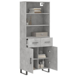 Berkfield Highboard Concrete Grey 69.5X34X180 Cm Engineered Wood - thumbnail 3