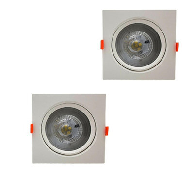 Led Recessed Ceiling Spotlights Pack Of 2 12W Cool White 6000K Adjustable Slim Downlights - image 1