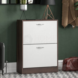 Lassic Vida Designs 2 Drawer Shoe Storage Cabinet Walnut And White - thumbnail 1
