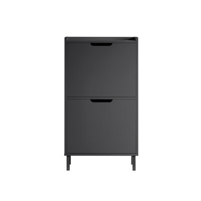 Sobuy Fsr151-Sch, 3 Flip-Drawers Shoe Cabinet Shoe Rack Shoe Storage Cupboard Organizer Unit, Black,w50.3Xd17Xh90.5 - image 1