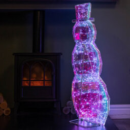 Samuel Alexander 91Cm Dreamlights Iridescent Christmas Snowman With 400 White Leds - thumbnail 4