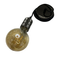 CGC Lighting Cgc Sydney Black Knurled Two Band 1.5M Adjustable E27 Ceiling Pendant And Matching Ceiling Rose - thumbnail 4