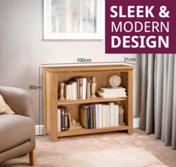 Hallowood Furniture Waverly Oak Wide Bookcase - thumbnail 3
