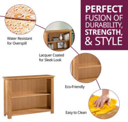Hallowood Furniture Waverly Oak Wide Bookcase - thumbnail 2