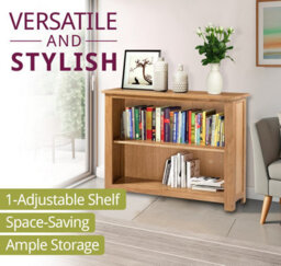 Hallowood Furniture Waverly Oak Wide Bookcase - thumbnail 5