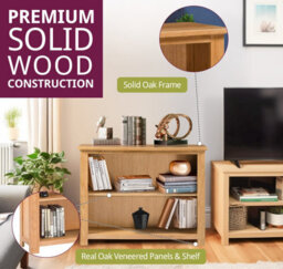 Hallowood Furniture Waverly Oak Wide Bookcase - thumbnail 4