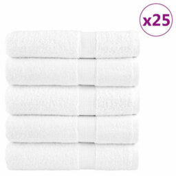 Berkfield Premium Bath Towels Solund 25Pcs White 100X150Cm 600Gsm - thumbnail 1