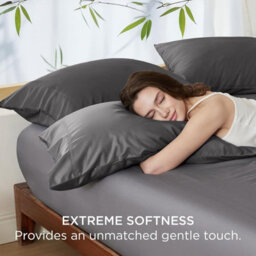 Moonlight Bedding Pillowcase Pack Of 2-Envelope Closure Super Soft Brushed Microfiber House Wife Pillow Cover,(Charcoal, 50X75 Cm) - thumbnail 2