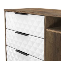 Anzio Matt Vintage Oak Effect Tv Stand With 2 Shelves & 3 Drawers, (H)74.2Cm X (W)96.8Cm X (D)39.2Cm - thumbnail 4