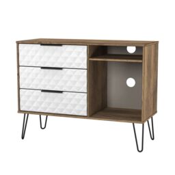 Anzio Matt Vintage Oak Effect Tv Stand With 2 Shelves & 3 Drawers, (H)74.2Cm X (W)96.8Cm X (D)39.2Cm - thumbnail 3