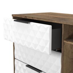 Anzio Matt Vintage Oak Effect Tv Stand With 2 Shelves & 3 Drawers, (H)74.2Cm X (W)96.8Cm X (D)39.2Cm - thumbnail 5