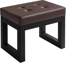 Oira 16 Inch Small Foot Stool Ottoman, Rectangle Pu Faux Leather Foot Rest With Padded Seat And Metal Legs, Modern Ottoman Foot Rest - thumbnail 1