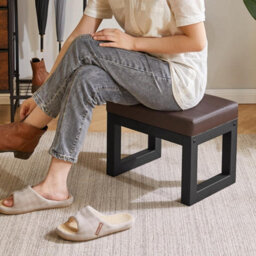 Oira 16 Inch Small Foot Stool Ottoman, Rectangle Pu Faux Leather Foot Rest With Padded Seat And Metal Legs, Modern Ottoman Foot Rest - thumbnail 2