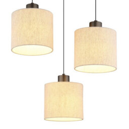 Luminosa Lighting Luminosa Thea Cluster Pendant Ceiling Light Matt Gunmetal, Linen Cream Shade, Led 3000K - thumbnail 4