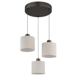Luminosa Lighting Luminosa Thea Cluster Pendant Ceiling Light Matt Gunmetal, Linen Cream Shade, Led 3000K - thumbnail 3
