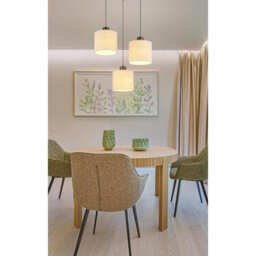 Luminosa Lighting Luminosa Thea Cluster Pendant Ceiling Light Matt Gunmetal, Linen Cream Shade, Led 3000K - thumbnail 2