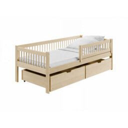 Arte Wooden Single Bed Edi White - Crisp Design With Dual Drawers & Removable Guardrail - thumbnail 2
