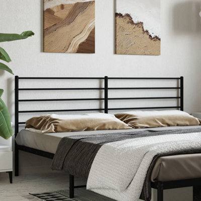 Berkfield Metal Headboard Black 193 Cm - image 1