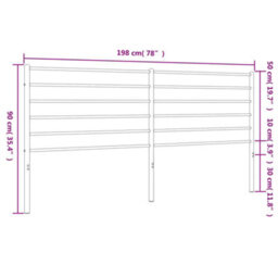Berkfield Metal Headboard Black 193 Cm - thumbnail 7