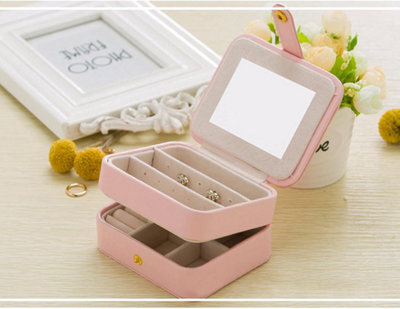 Xample Jewellery Box Organizer, Travel Jewelry Case, Velvet Portable Travel Jewelry Organizer Box For Earrings Bracelets Rings Necklace - image 1