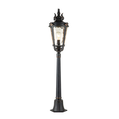 Elstead Baltimore 1 Light Medium Outdoor Post Lantern Weathered Bronze Ip44, E27