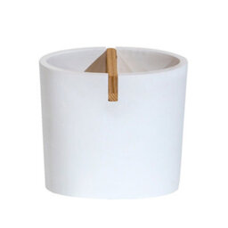 Showerdrape Sonata White & Bamboo Toothbrush Holder - thumbnail 3