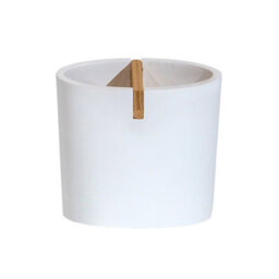 Showerdrape Sonata White & Bamboo Toothbrush Holder - thumbnail 2