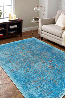 RugsX Wool Carpet Antigua 518 75 Jq500 Osta - Abstraction Flat-Woven Blue 170X240 Cm - image 1