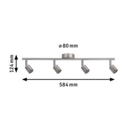 Paulmann 66746 Carolina Spotlight Spot Without Lamp Ceiling Lamp Max. 4X10 Watts Nickel Matt Metal Gu10 - thumbnail 4