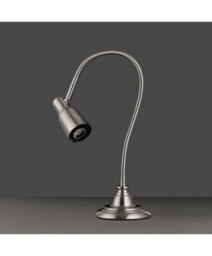 Lighting Supermarket Modern Satin Silver Adjustable Gooseneck Reading Table Lamp With Led Bulb - thumbnail 4