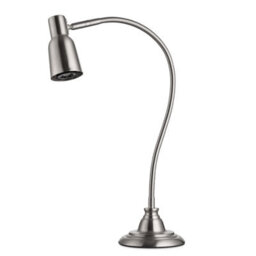 Lighting Supermarket Modern Satin Silver Adjustable Gooseneck Reading Table Lamp With Led Bulb - thumbnail 1