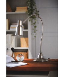 Lighting Supermarket Modern Satin Silver Adjustable Gooseneck Reading Table Lamp With Led Bulb - thumbnail 5
