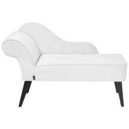 Beliani Left-Hand Chaise Longue Biarritz Fabric White