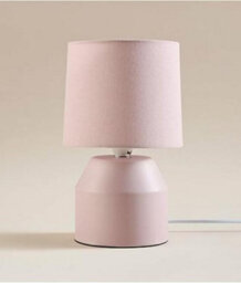 Deenz Modern Chic Ceramic Beside Table Lamp Clean Line Miniature Silhouette Style Fabric Texture Shade Aesthetic Pink 26 X 14 Cm - thumbnail 1