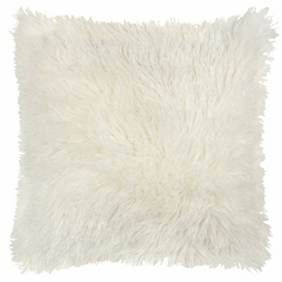 furn. Furn Rowan Faux Fur Feather Filled Cushion, Ecru, 50 X 50Cm - image 1