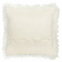 furn. Furn Rowan Faux Fur Feather Filled Cushion, Ecru, 50 X 50Cm - thumbnail 2