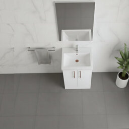 Balterley Bramshall Modern Bathroom 2 Soft Close Door & Mid-Edge Vanity Unit Basin, Gloss White, 500mm - thumbnail 4