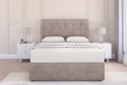 "Sloomy Highbury Pebble Plush Divan Bed Base 4 Drawers - 54"" Floor Standing Headboard 6' Super King"