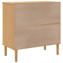 Berkfield Sideboard Senja Rattan Look Brown 80X40X80 Cm Solid Wood Pine - thumbnail 8