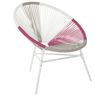 Beliani Garden Chair Acapulco Pe Rattan Fuchsia Pink - image 1