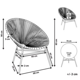 Beliani Garden Chair Acapulco Pe Rattan Fuchsia Pink - thumbnail 3