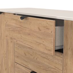 Varese Ready Assembled Matt Kashmir 3 Drawer Sideboard (H)785mm (W)1254mm (D)400mm - thumbnail 4