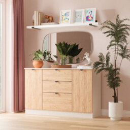 Varese Ready Assembled Matt Kashmir 3 Drawer Sideboard (H)785mm (W)1254mm (D)400mm - thumbnail 1