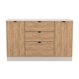 Varese Ready Assembled Matt Kashmir 3 Drawer Sideboard (H)785mm (W)1254mm (D)400mm - thumbnail 2